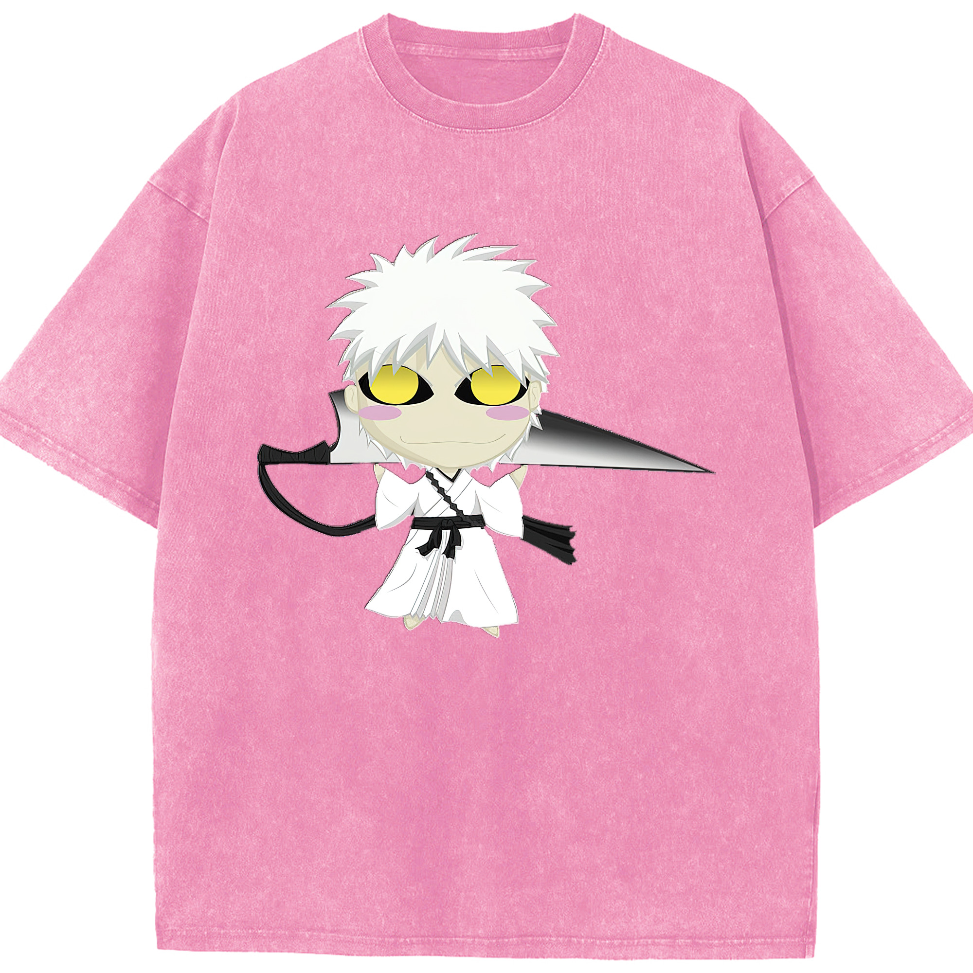 （画像用） ブリーチ 黒崎一護（くろさき いちご）BLEACH Kurosaki Ichigo 綿100% ヴィンテージ風 半袖Tシャツ（フロントプリント）